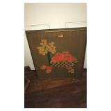 FRAMED CROSS STITCH: APPLES IN BASKET