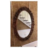 LARGE DECORATIVE OVAL WALL MIRROR