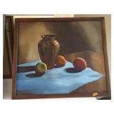 FRAMED OIL ON CANVAS STILL LIFE