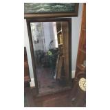 ANTIQUE WOOD FRAMED MIRROR