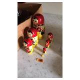 WOODEN NESTING DOLLS, 7 PC