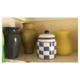 LOT OF ASST. VASES AND COOKIE JAR