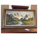 FRAMED OIL ON CANVAS LANDSCAPE, 56X31