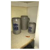 HB POTTERY BEER STEINS