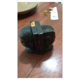 PAIR OF WOOD CARVED AFRICAN BOOK ENDS