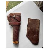 (2) LEATHER BELTLOOP PISTOL HOLDER