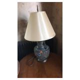 ORIENTAL PAINTED BRASS TABLE LAMP