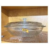 ANTQ. ANCHOR HOCKING LIDDED CASSEROLE DISH