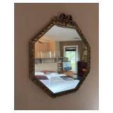 ORNATE WALL MIRROR, 24IN ACROSS