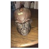 WOOD CARVED AFRICAN HEAD BUST