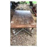 VINTAGE WOOD CARVED ORNATE DINING TABLE