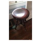 WOOD PIANO STOOL WITH CLAW & GLASS BALL FEET