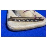 10K YG, PEARL & SEMI PRECIOUS STONE BROOCH