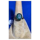 10K YG RING W/ SEMI PRECIOUS STONE