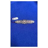 14K WHITE GOLD & DIAMOND ART DECO BROOCH