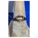 14K YELLOW GOLD RING, MISSING STONE