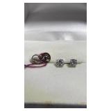 14K WHITE GOLD & DIAMOND STUD EARRINGS