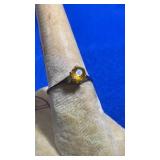 14K YELLOW GOLD RING & SEMI PRECIOUS STONE
