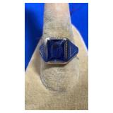 10K YELLOW GOLD & SEMI PRECIOUS STONE MENS RING