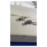 14K WHITE GOLD & DIAMOND CHIP STUD EARRINGS