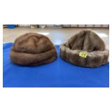 2 LADIES FUR CAPS