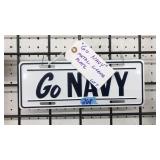 "GO NAVY" METAL LICENSE PLATE