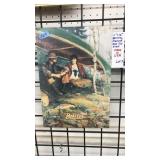 BRISTOL FISHING ROD TIN SIGN, 11" X 16"
