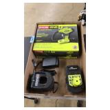 RYOBI 18V TIRE INFLATOR, BATTERY & CHARGER