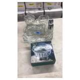 ASST. PRESSED GLASS & CRYSTAL/SILVERPLATE BOWL