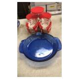 ASST. PYREX DISHES & ANCHOR HOCKING PIE PLATE