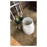 PAIR OF GREEN DECORATIVE TABLE LAMPS