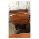 4 WOOD TV TRAYS
