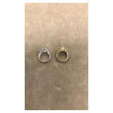 2 SIZE 6 FAUX ENGAGEMENT RINGS