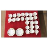 24 WEDGEWOOD MIRABELLE BONE CHINA TEACUPS & SAUCER