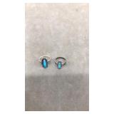 2 SIZE 6 TURQIOUSE & STERLING RINGS