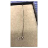 2 CROSS PENDANTS W/ 1 CHAIN