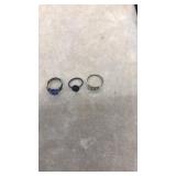 3 ASST SILVER RINGS