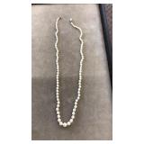 10K WHITE FOLD CLASP PEARL NECKLACE