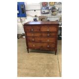 ANTIQUE WOOD EMPIRE CHEST OF DRAWERS