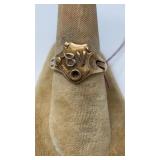 10K YELLOW GOLD MONOGRAMMED RING