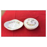 WEDGEWOOD MIRABELLE BONE CHINA GRAVY BOAT&  BONBON