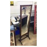 FLOOR LENGTH WOOD FRAMED CHEVAL MIRROR