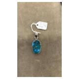 TURQUOISE SET IN STERLING PENDANT