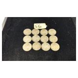 (12) 1942-1945 SILVER NICKELS