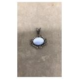 MEXICO STERLING PENDANT W/ SEMI PRECIOUS STONE