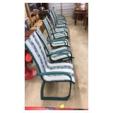 9 ALLUMINUM & FABRIC PATIO CHAIRS