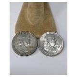 1949 & 1956 BENJAMIN FRANKLIN HALF DOLLARS