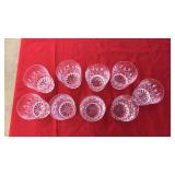9 LISMORE WATERFORD WHISKEY CRYSTAL GLASSES