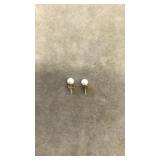 14K YELLOW GOLD POST PEARL STUD EARRINGS