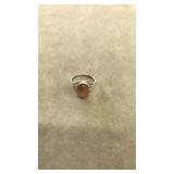 14K WHITE GOLD RING W/ CABOCHON STONE